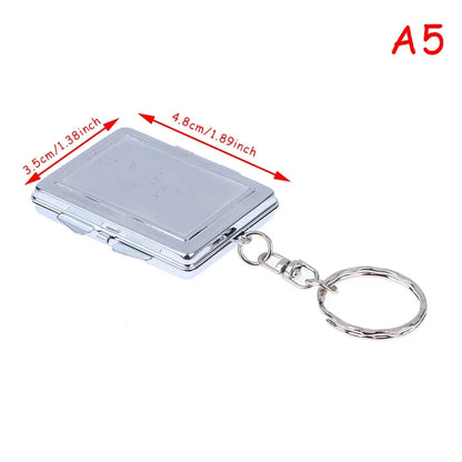 Double-Sided Folding Makeup Mirror - Round, Heart, Oval & Square Metal Keychain Cosmetic Mirror
