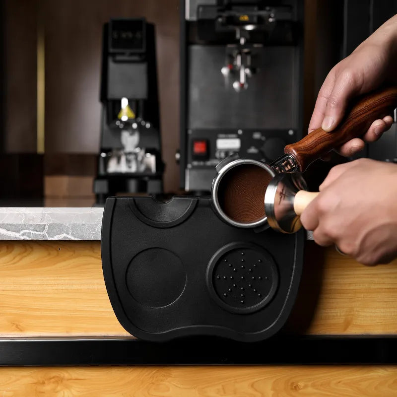 Silicone Espresso Tamper Holder Mat - Anti-Skid Corner Mat Pad for Barista Coffee Tamping Tools - Coffeeware Essential