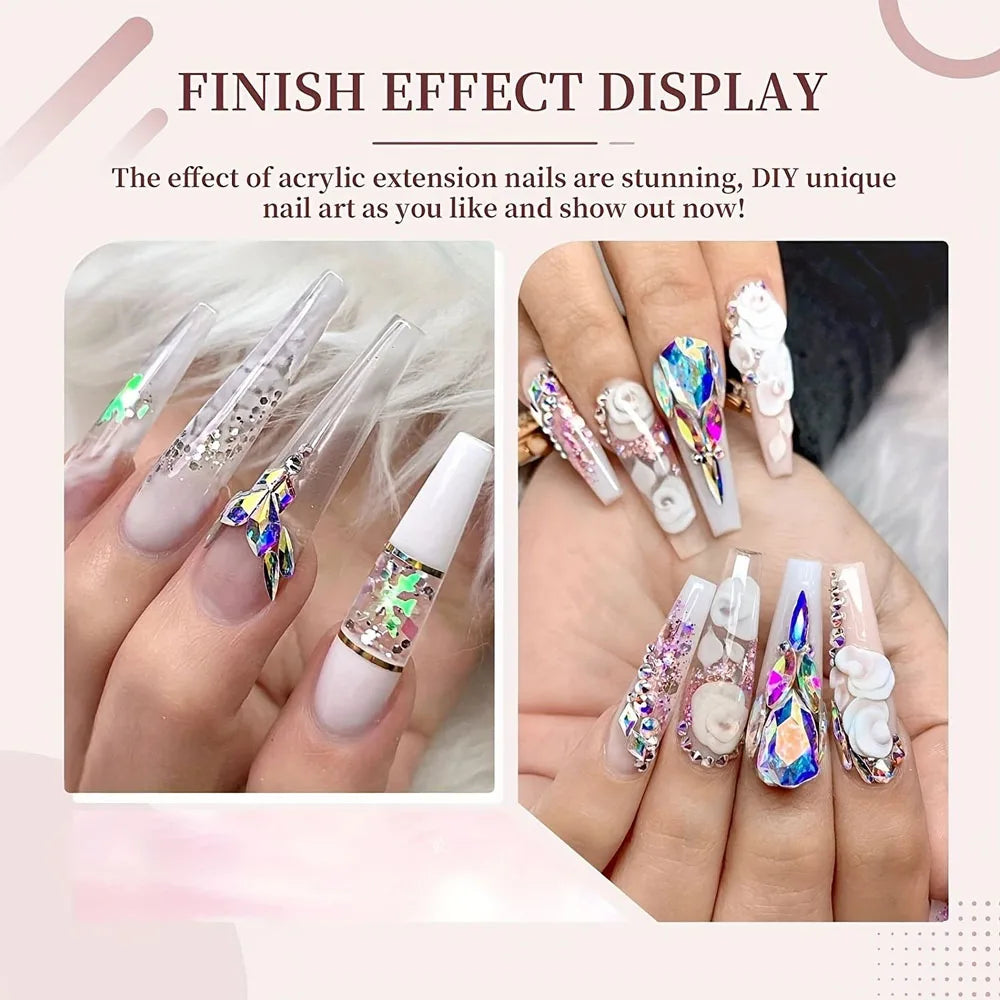 50g/100g Bulk Nude Acrylic Powder - 4-in-1 Solid Crystal Colors for Nail Extension, Dipping & Engraving, Acrylic Monomer