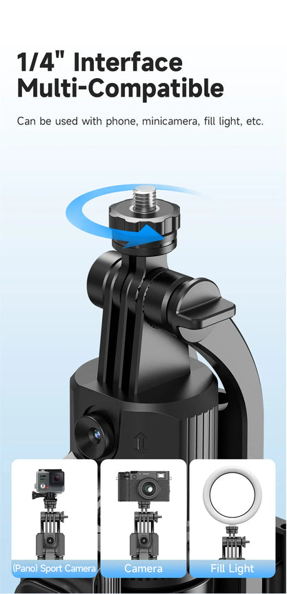 C17 360° Auto-Rotation Monopod – AI Tracking Tripod with Bluetooth Shutter, Fill Light & Wireless Selfie Stick for Phones