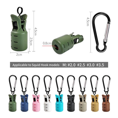 Squid Jig Bait Protector Kit - 6-Piece Egi Hook Covers with Carabiner