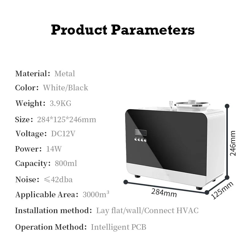 30,000 Feet Namste Aroma Diffuser – 800ML Essential Oil Air Purifier & Home Fragrance with Metal Body, 14W Power