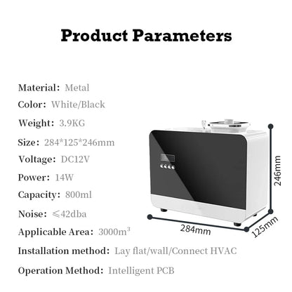 30,000 Feet Namste Aroma Diffuser – 800ML Essential Oil Air Purifier & Home Fragrance with Metal Body, 14W Power
