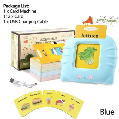 Early Education Flashcards – Talking English Learning Toys for Kids, Preschool Electronic Audio Book Machine Gift