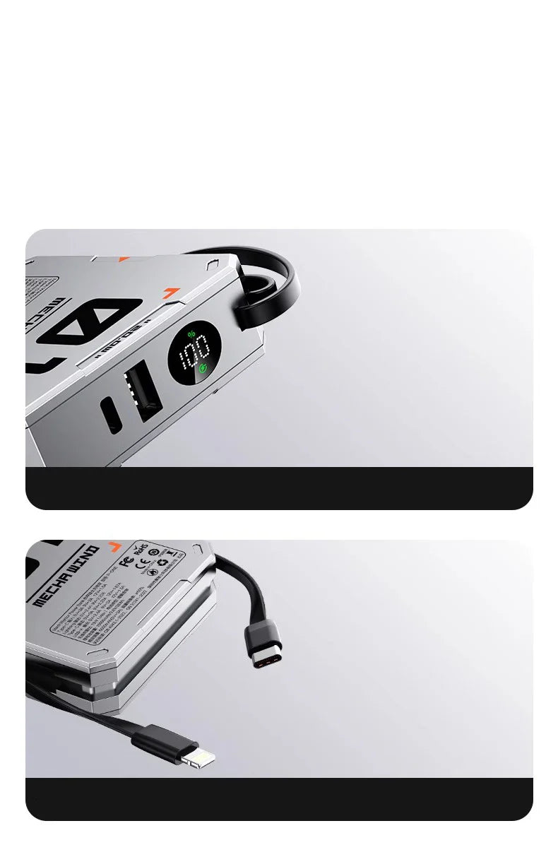 10000mAh Magnetic Wireless Power Bank - 22.5W Fast Charging, Portable Mini External Battery Charger with Cable for Xiaomi