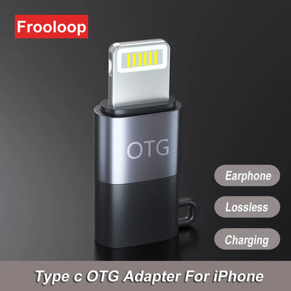 USB Type-C to Lightning OTG Adapter 8-Pin for iPhone 14/13/12/11 Pro & iPad – Type-C Audio & Microphone Connector