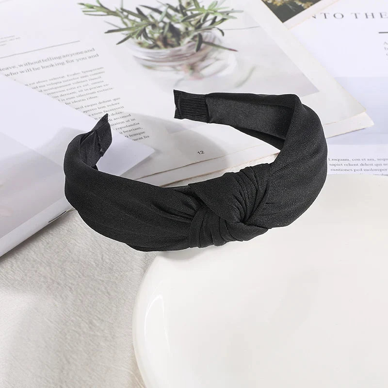 New Knotted Headbands for Women & Girls – Solid Color Hair Bands, Simple Retro Hair Hoop, Makeup Headwear, Hair Accessories