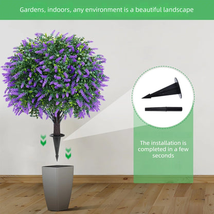 Artificial Lavender Tree - UV-Resistant Faux Greenery Plant for Garden & Porch Decor