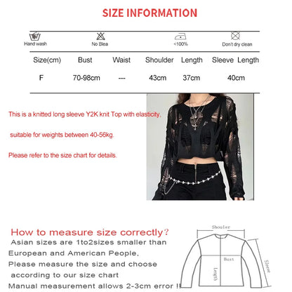 ITOOLIN Women's Y2K Hollow Out T-Shirt - Batwing Sleeve Knitted Shirt, Loose Streetwear Tops for Spring and Autumn 2024
