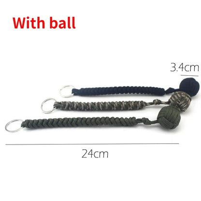 Black Monkey Fist Steel Ball – Outdoor Self-Defense Keychain for Survival & Personal Protection