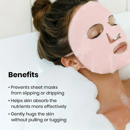 3D Silicone Mask Cover — Reusable Ear-Hanging Facial Tool for Moisturizing & Firming Skin