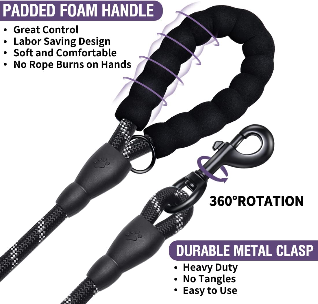 Strong Reflective Dog Leash – Durable Pet Leash for Small, Medium & Large Dogs, Suitable for Pulling & Walking Golden Retrievers