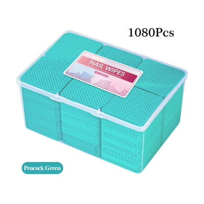 1080-Piece Nail Art Wipes - Lint-Free Cotton Pads for Gel Polish, Eyelash Glue & Beauty Cleaning