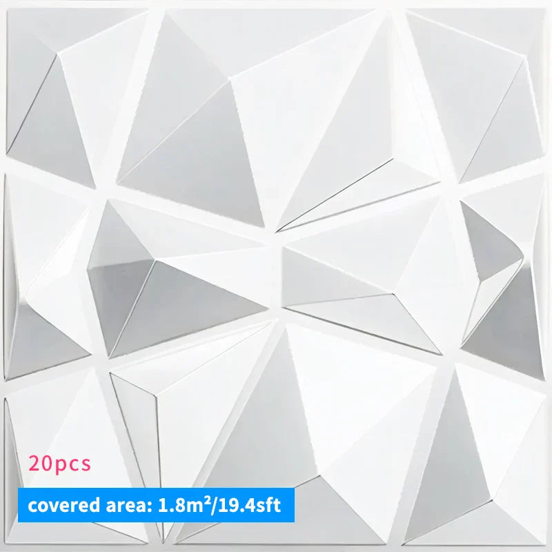 20PCS 3D Wall Panels 30x30cm Decorative Wall Tiles – Modern Peel & Stick Wall Decor for Living Room, Bedroom, Office & Hotel