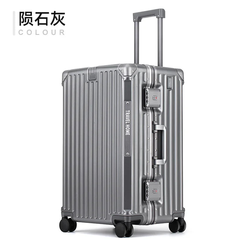 COLENARA Aluminum Frame Suitcase — High-Quality Large Capacity Trolley Travel Bag, 24", 26", 28", 30" Rolling Luggage