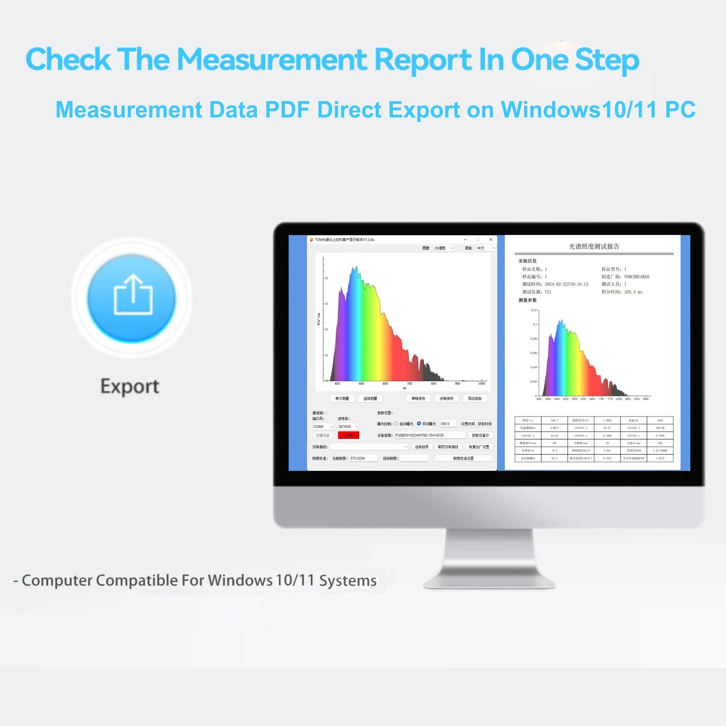 Portable Handheld Spectrometer - 340–1000nm Spectrum Analyzer for CCT, CRI & LUX LED Testing