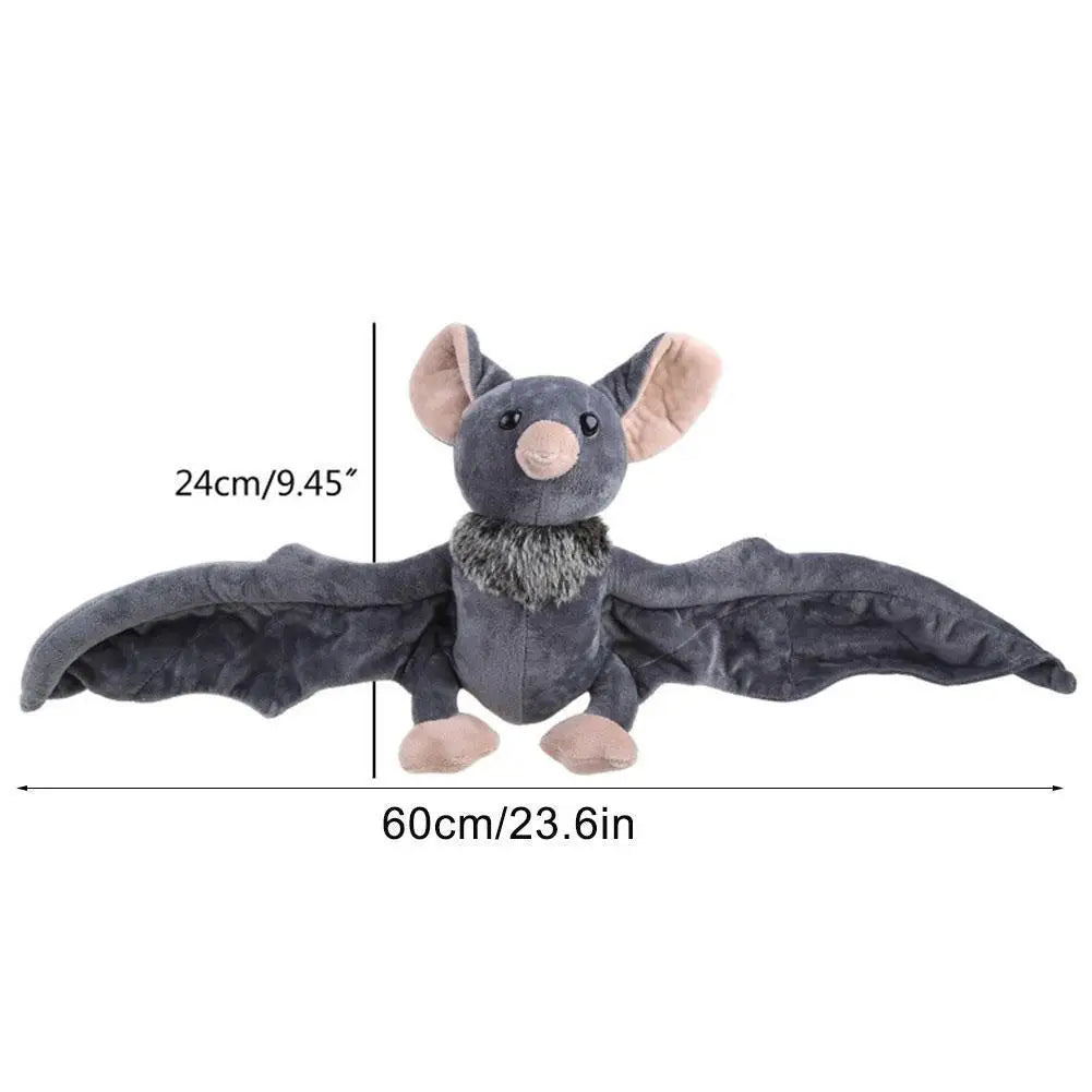 Vivid Bat Plush Pillow - Realistic Foldable Wing Stuffed Doll, Soft Seat Cushion and Halloween Christmas Decor