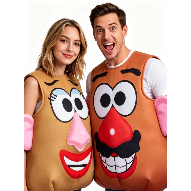 Mr. & Mrs. Potato Head Costume - Funny Family Matching Halloween Cosplay Outfit
