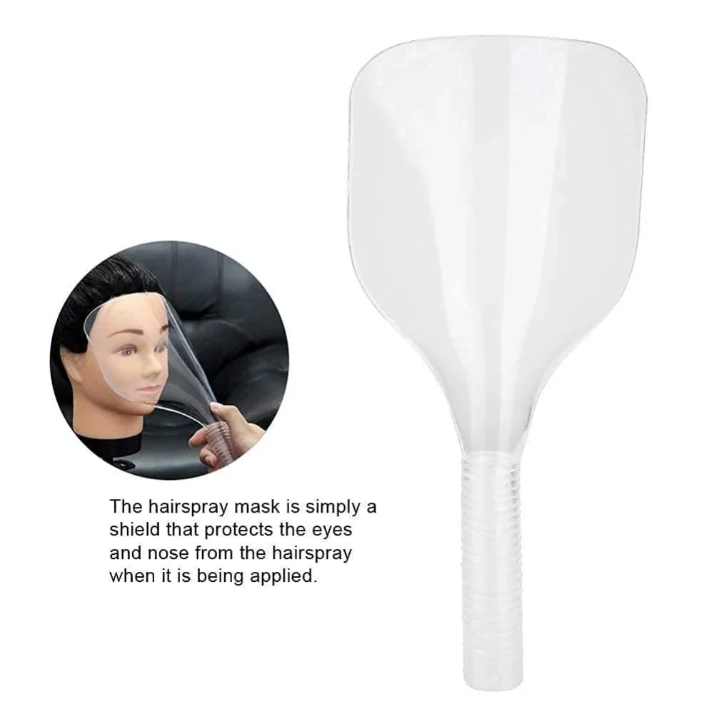 Barber Clear Plastic Hairspray Face Shield – Waterproof Haircut Pad for Salon Hairdressing & Face/Eye Protection