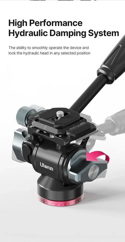 Ulanzi U-190 Panoramic Tripod Head – Hydraulic Fluid Video Damping Head for DSLR, Monopod & Mobile Camera Stand