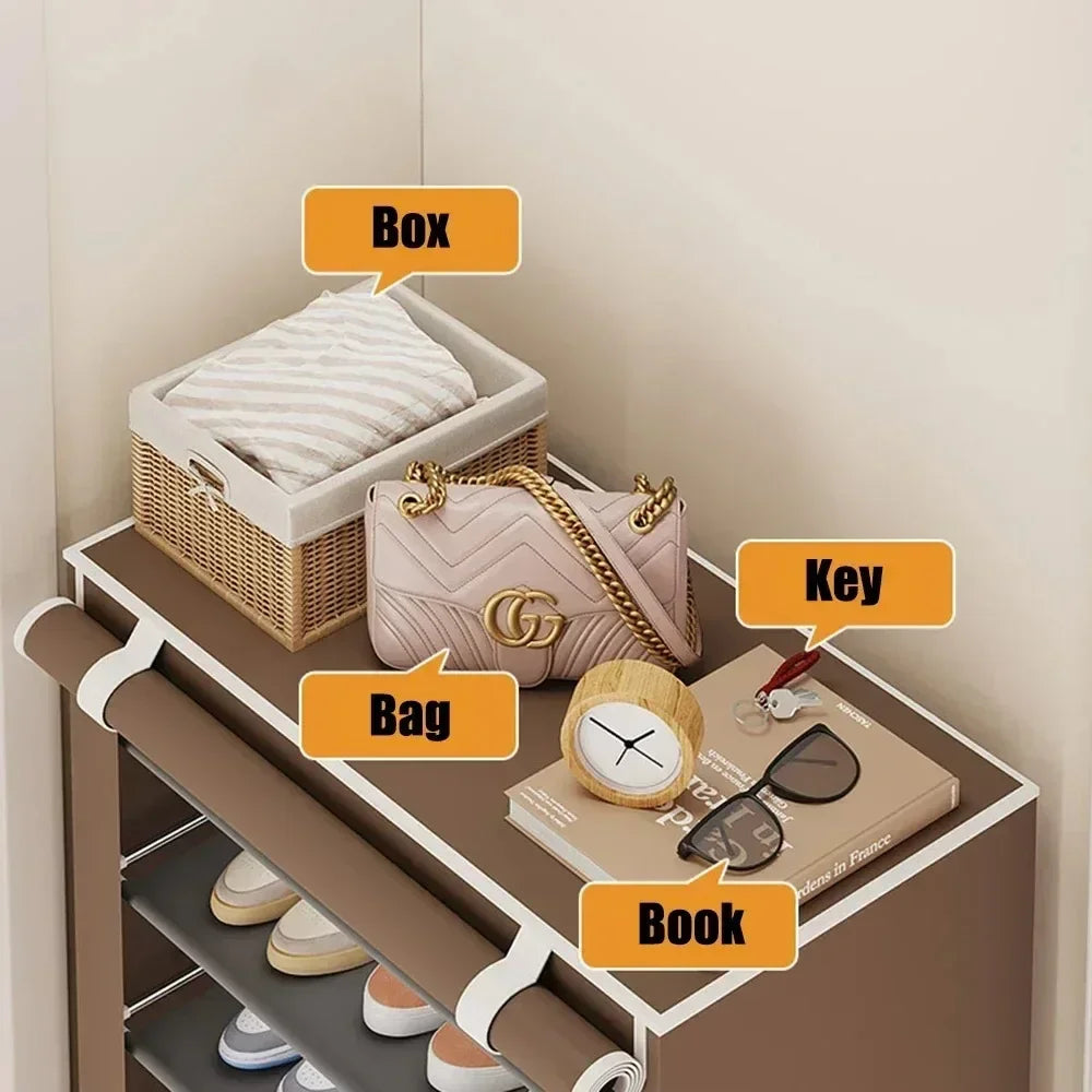 Multilayer Dustproof Shoe Storage Rack – Space-Saving Nonwoven Shoe Cabinet & Organizer for Home Furniture