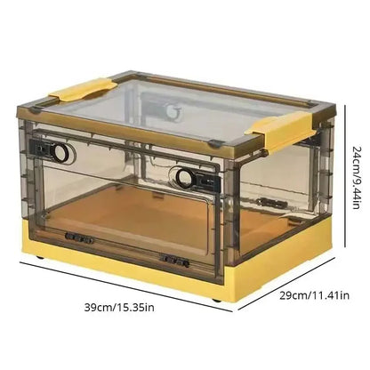 Foldable Transparent Storage Trunk — Large Capacity Plastic Organizer Box for Home, Wardrobe, and Clothes Storage