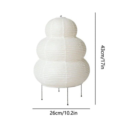 Japanese Akari Noguchi Yong Table Lamp - White Rice Paper Decorative Desk Light for Bedroom, Living Room, & Study