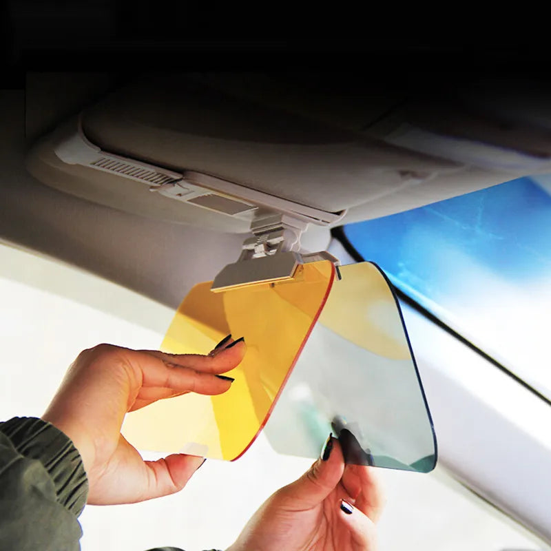 HD Anti-Sunlight Car Sun Visor: Day/Night Vision Driving Mirror, UV Fold Flip Down, Clear View Interior Mirrors - Reduce Dazzling Glare