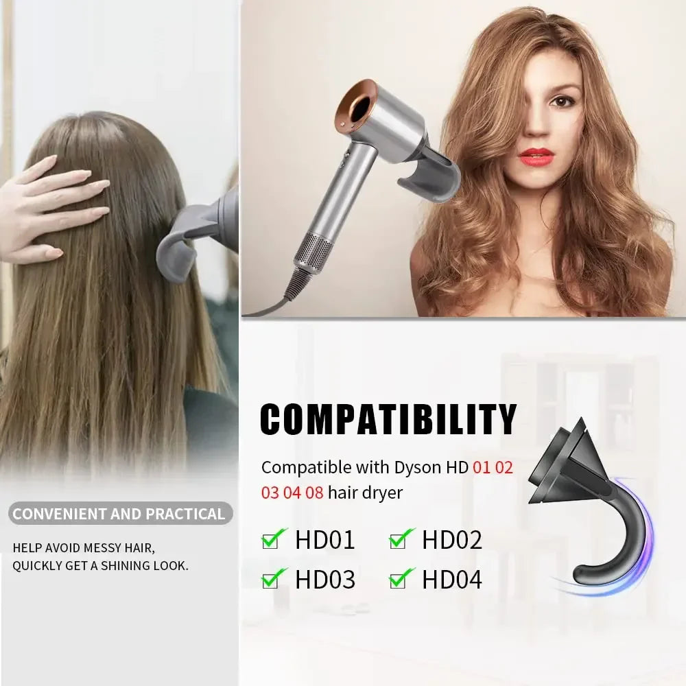 Supersonic Hair Dryer Diffuser & Anti-Warping Nozzle – Compatible with Dyson HD01, HD02, HD03, HD04, HD08, HD15