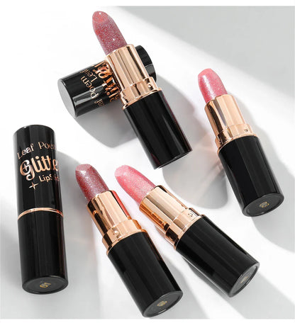 6 Colors Glitter Metallic Lipstick – Waterproof, Long-Lasting Diamond Pearlescent Lip Gloss for Moisturizing Sexy Lips