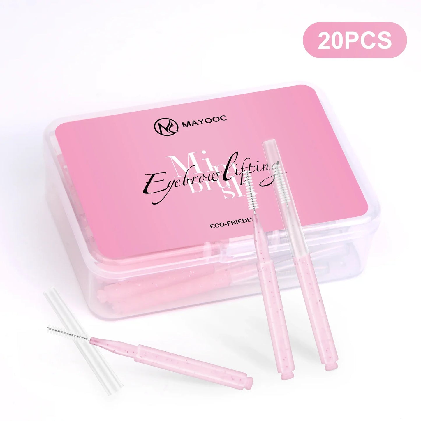 MAYOOC Mini Eyebrow Brush – Disposable Brow Lifting & Perm Brushes, Bendable Micro Eyelash Applicators Tools