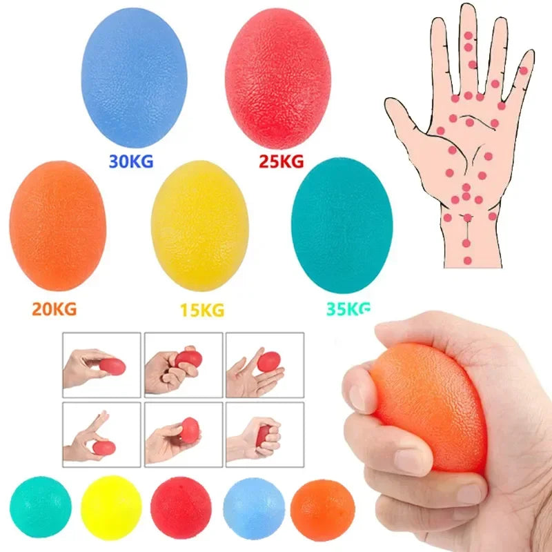 Silicone Hand Grip Ball Egg - Ideal for Men and Women Gym Fitness, Finger Exerciser for Strength and Muscle Recovery - Enhance Grip with Gripper Trainer