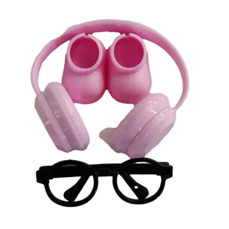 DIY Accessories for Labubu V1 V2 Shoes — Stylish Plastic Headphone Set & Plush Doll Decoration Gift (No Lenses)