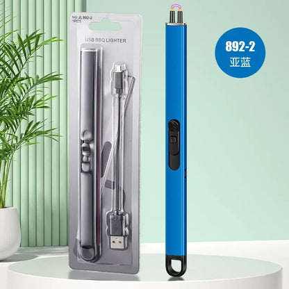 Windproof USB Rechargeable Arc Lighter – Pulse Electronic Ignition with Safety Lock & Battery Display for BBQ, Kitchen & Outdoor Use