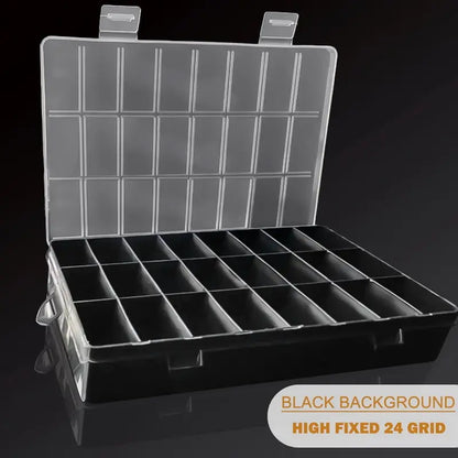 24-Grid Plastic Storage Box – Jewelry, Beads, Screws Organizer for Home Display & Storage