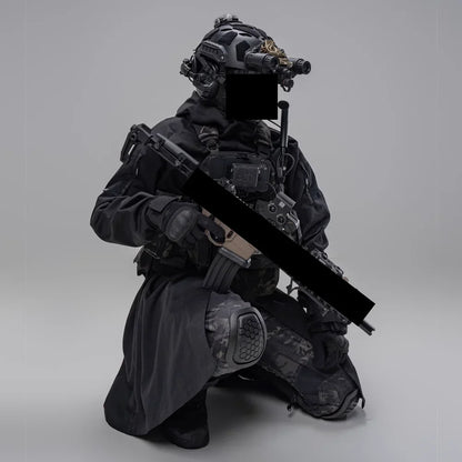 Polyester-Cotton Long Tactical Trench Coat – Hooded Outdoor Hunting & Cosplay Jacket