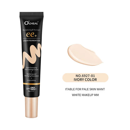 Ocheal 30g BB/CC Sunscreen Cream SPF 50/PA+++ – Anti-Aging, Long-Lasting Full Coverage Facial Foundation