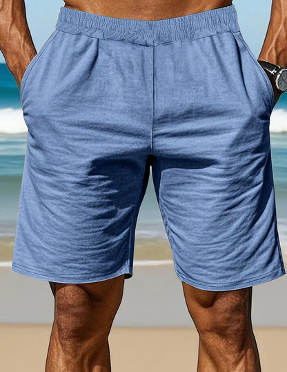 Men’s Cotton Shirt & Shorts Set - Short Sleeve Loose Fit Summer Beach Casual Two Piece Outfit