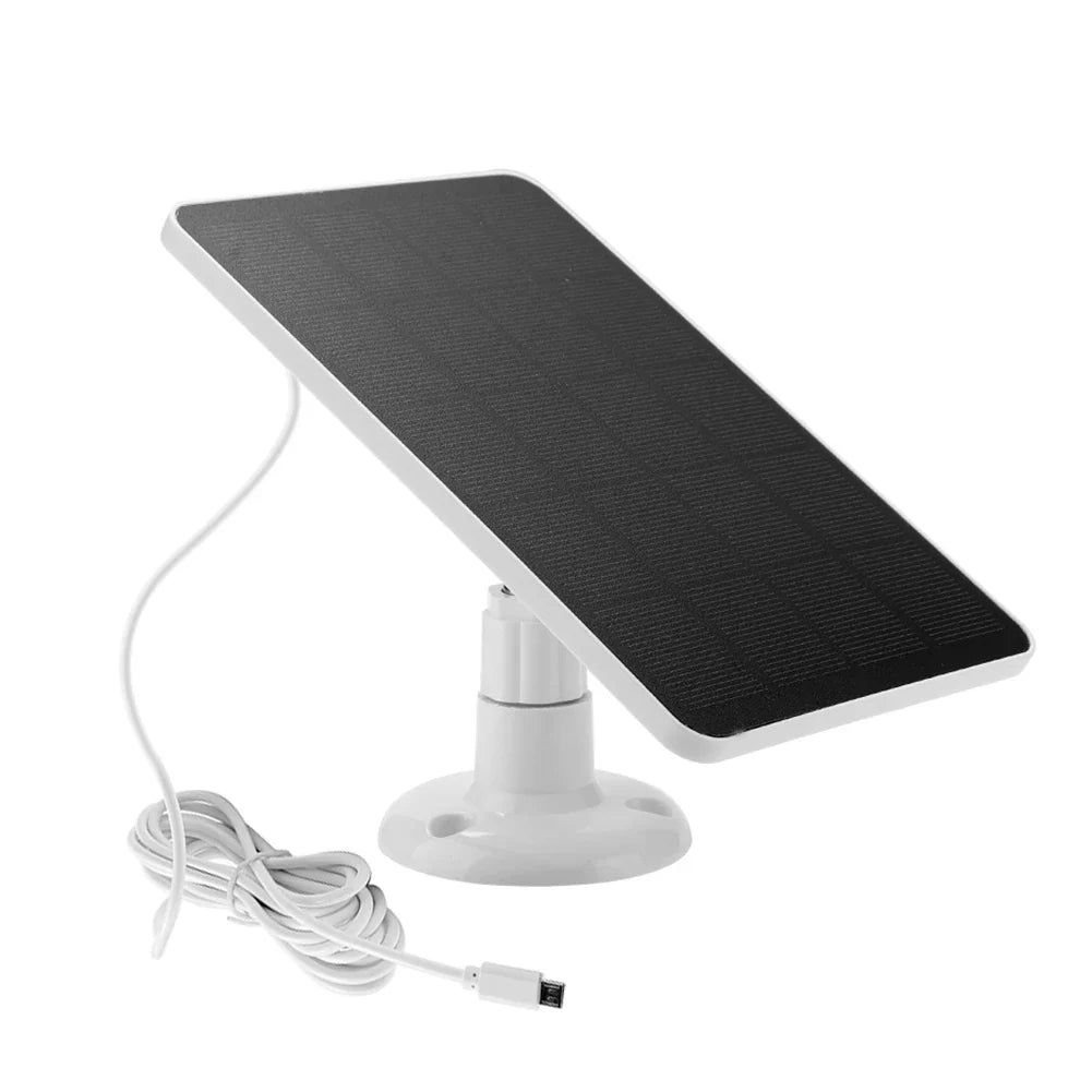 10W 5V Solar Panel with Micro USB + Type-C - Outdoor Solar Cells Charger for Security Camera/Small Home Light System - 2in1 Design