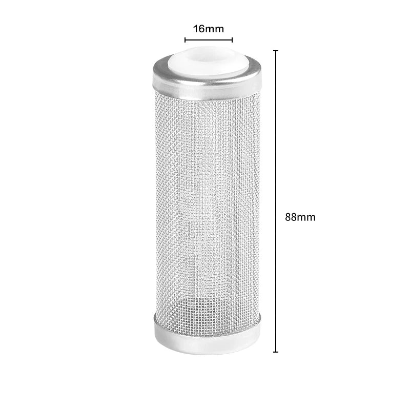 12/16mm Aquarium Inflow Inlet Filter – Stainless Steel Mesh Net Guard, Fish Tank Intake Strainer & Prefilter Cover