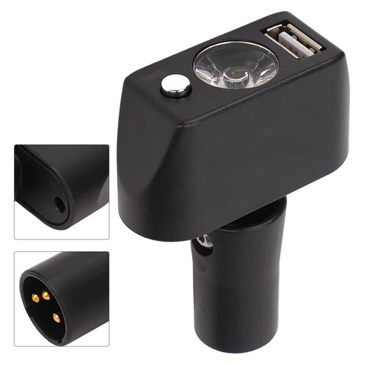 Electric Wheelchair LED Light — Adjustable Angle High-Brightness 3-Pin XLR Headlight with Controller for Night Use