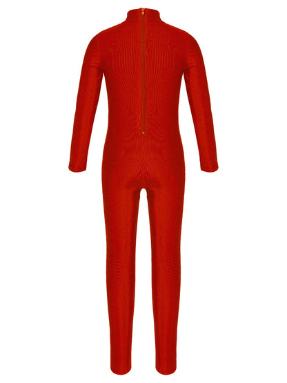 Kids Girls Full Body Gymnastics Bodysuit, Ballet Dance Jersey Leotard, Jumpsuit Sports Unitard, Children Dancewear and Sportswear