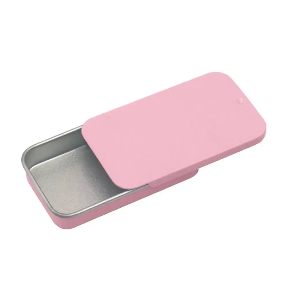 Metal Rectangular Mini Tin Box – Hinged Push-Top Candy, Pill & Small Storage Container