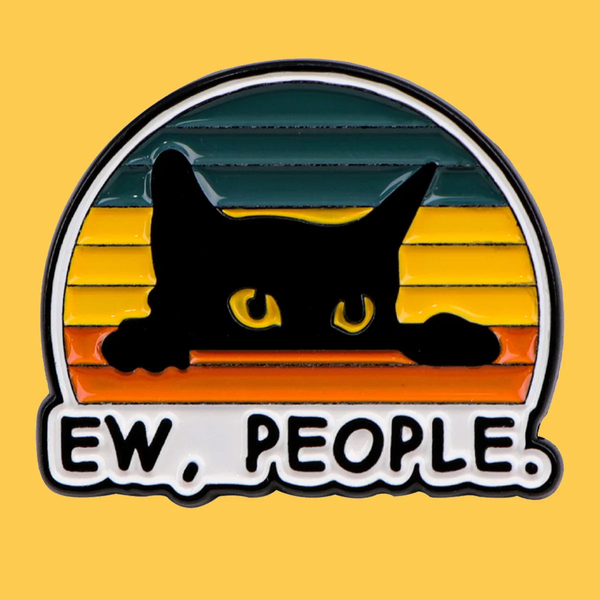 Funny Cat Enamel Pin Badge – EW, PEOPLE Cartoon Brooch for Women Men Lapel Collar Jewelry Gift