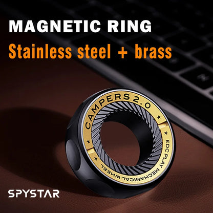 SPYSTAR Mechanic Ring Fidget Spinner – Magnetic Ratchet Gyro Metal Fingertip Stress Relief Toy for Office & EDC