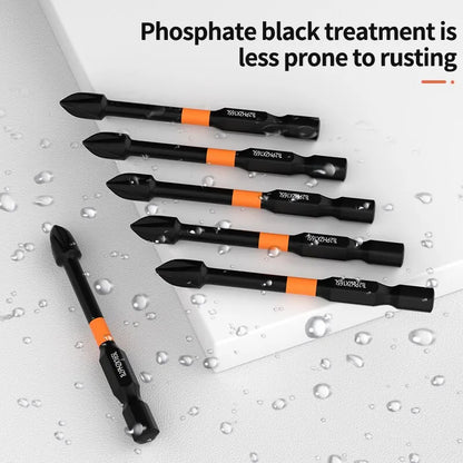 6PCS Strong Magnetic Cross Screwdriver Set - High Hardness, Anti-Slip Electric Drill Tool with Extended Hexagonal Design