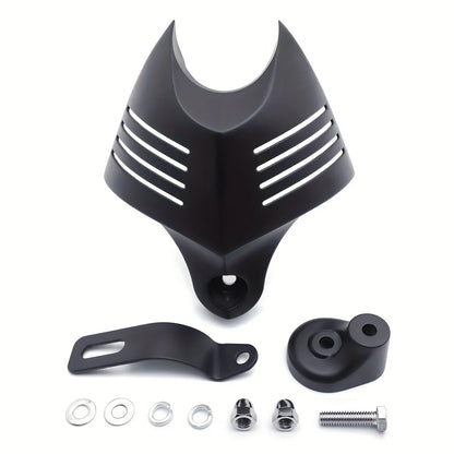 Motorcycle Big Twin Horn Cover – Black/Chrome Cowbell Horns for Harley Dyna Softail Sportster