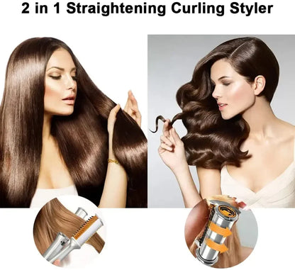 2-in-1 Professional Hair Curler & Straightening Rotating Brush – Styler Hair Styling Tool
