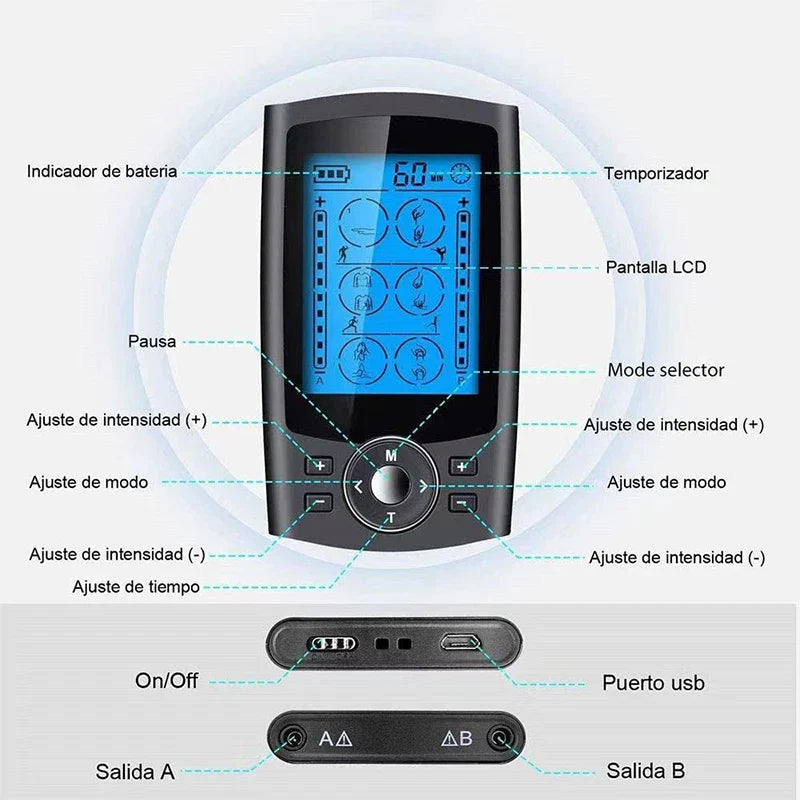 36-Mode TENS Muscle Stimulator: Electric EMS Acupuncture Body Massage - Digital Therapy Slimming Machine