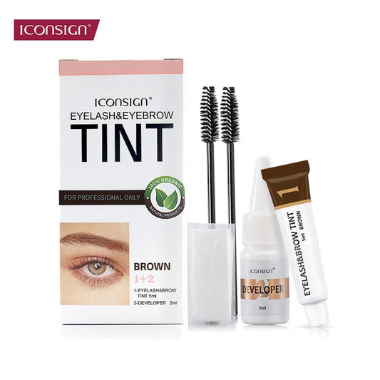 ICONSIGN Eyelash & Eyebrow Dye Tint Kit – Brow Enhancer, Mascara Lift & Tattoo Makeup Tools